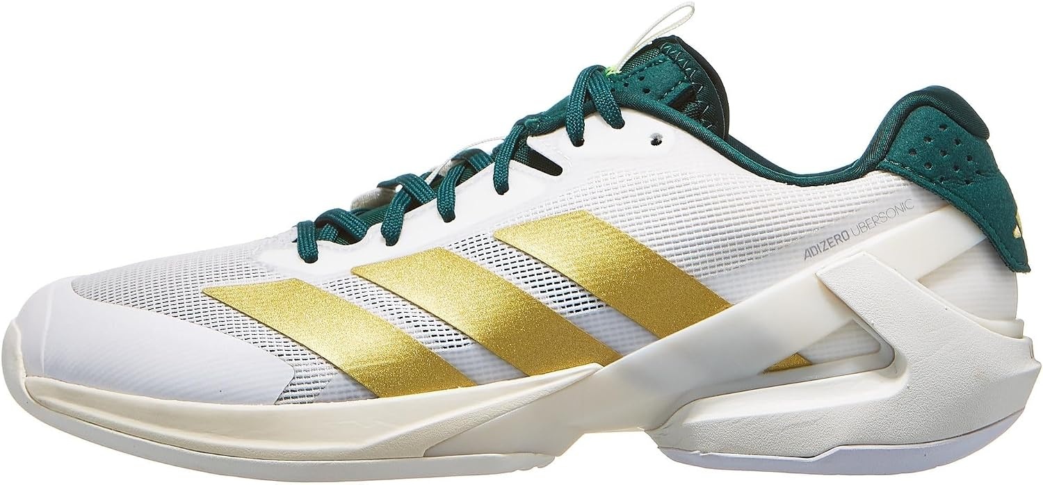 image:imageadidas Mens Adizero Ubersonic 5 Tennis ShoesWhiteGold MetallicCollegiate Green
