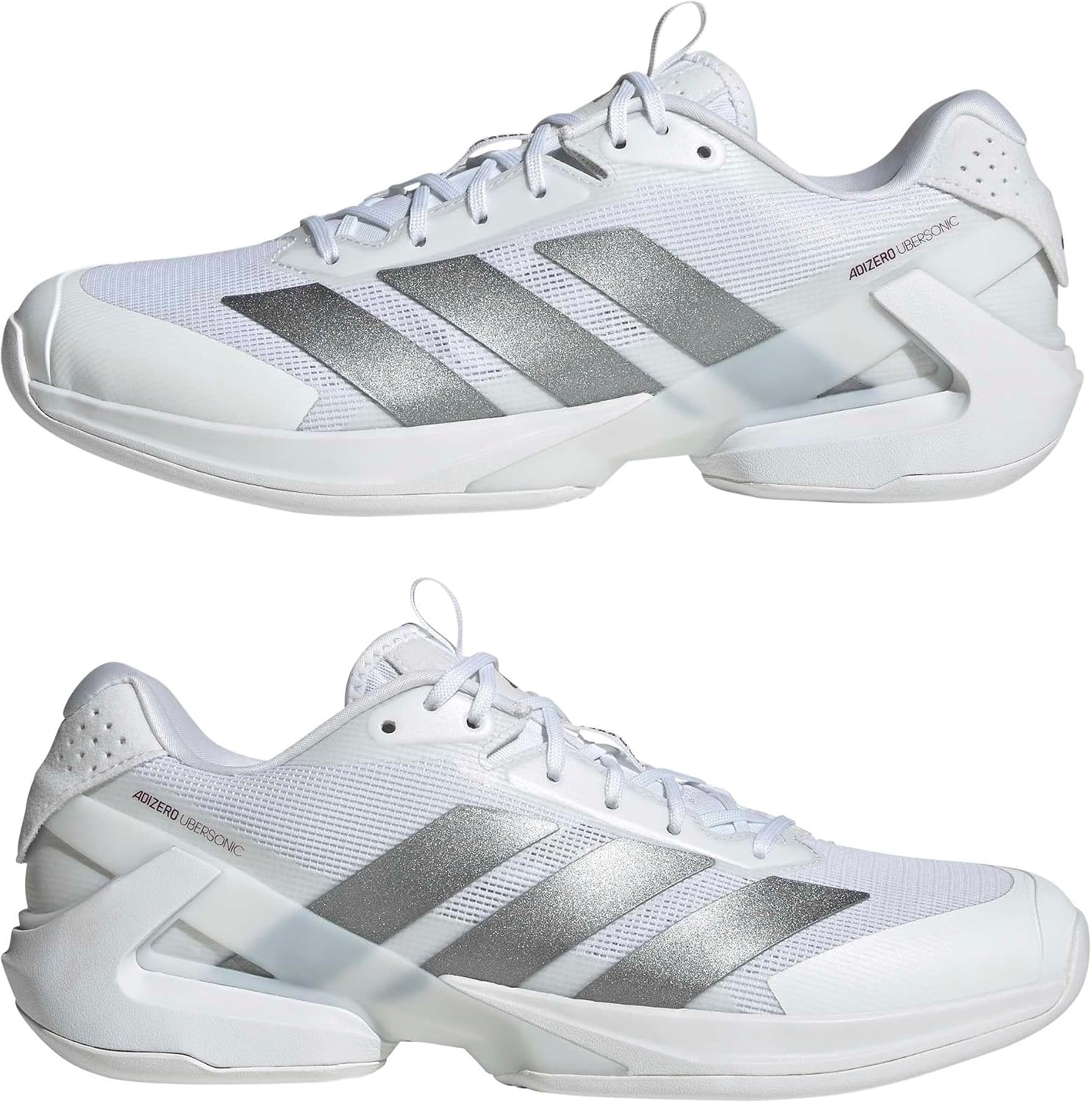 image:imageadidas Mens Adizero Ubersonic 5 Tennis ShoesWhiteTech Grey MetallicMaroon