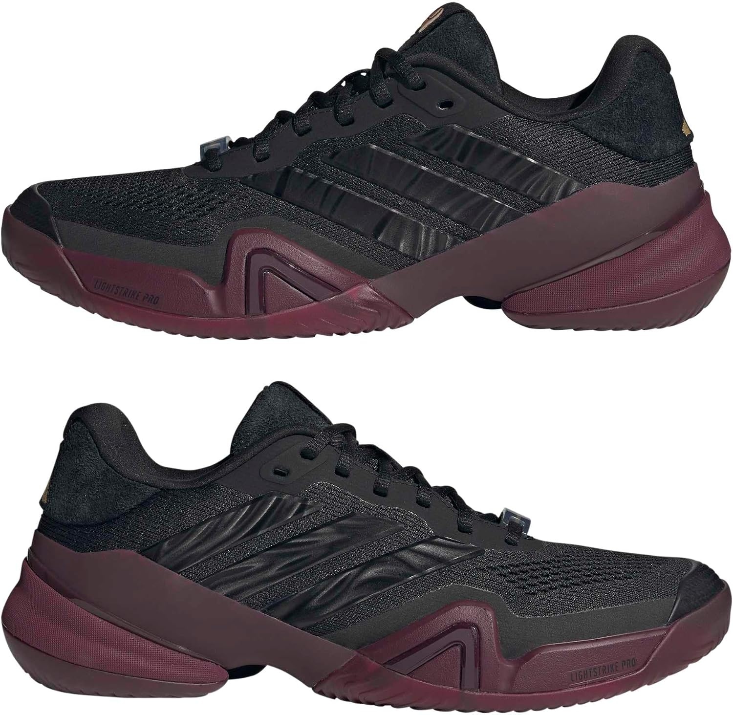 image:imageadidas Mens Barricade 14 Tennis Sneakers Shoes Black OrangeBlackBlackMaroon