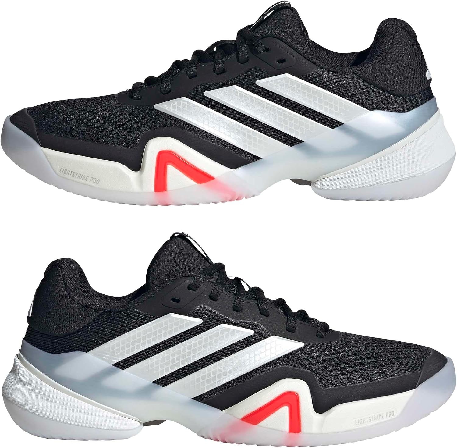 image:imageadidas Mens Barricade 14 Tennis Sneakers Shoes Black OrangeBlackZero MetallicLucid Red