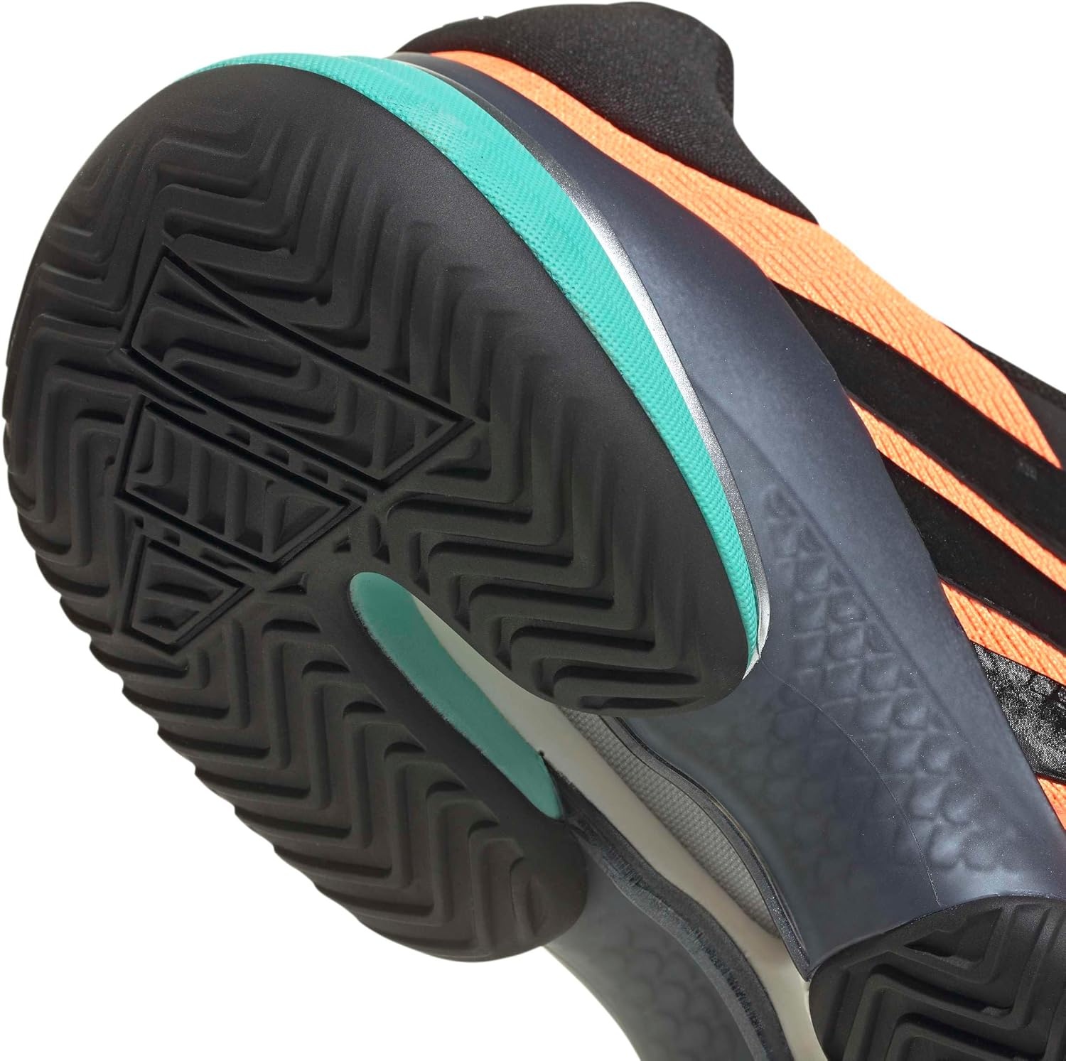 image:imageadidas Mens Barricade 14 Tennis Sneakers Shoes Black OrangeFlash AquaBlack