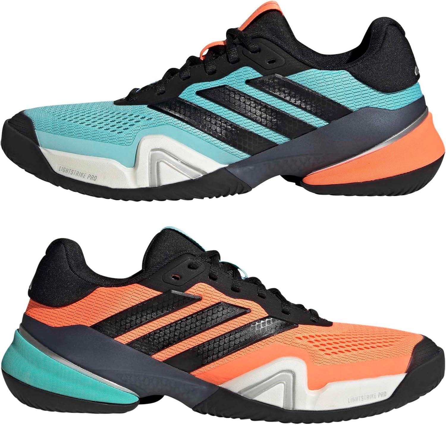 image:imageadidas Mens Barricade 14 Tennis Sneakers Shoes Black OrangeFlash AquaBlack
