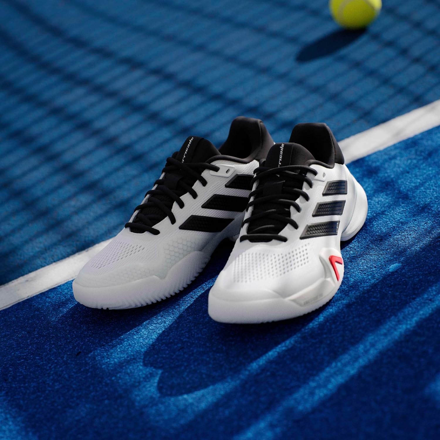 image:imageadidas Mens Barricade 14 Tennis Sneakers Shoes Black OrangeWhiteBlackLucid Red