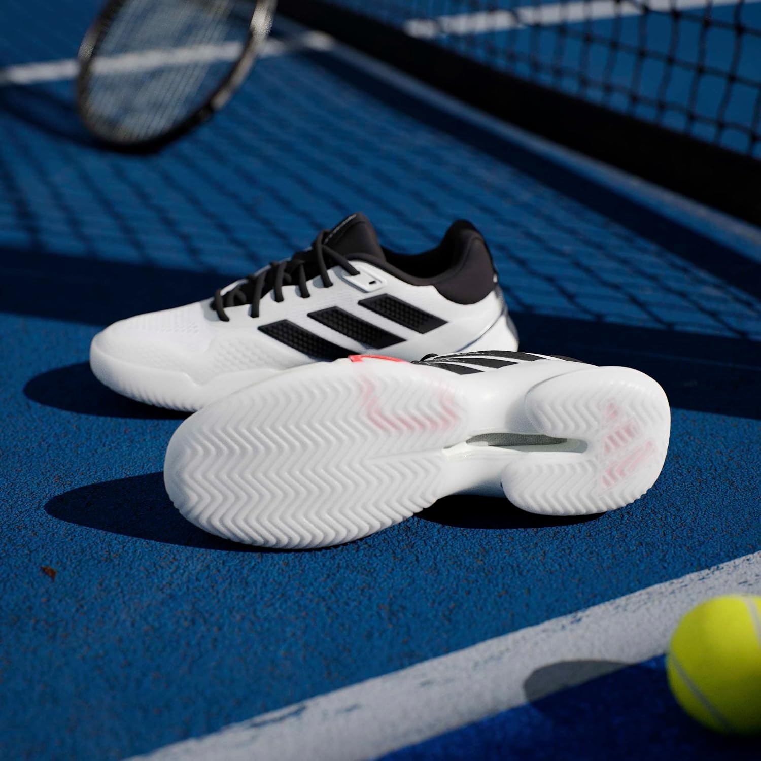 image:imageadidas Mens Barricade 14 Tennis Sneakers Shoes Black OrangeWhiteBlackLucid Red