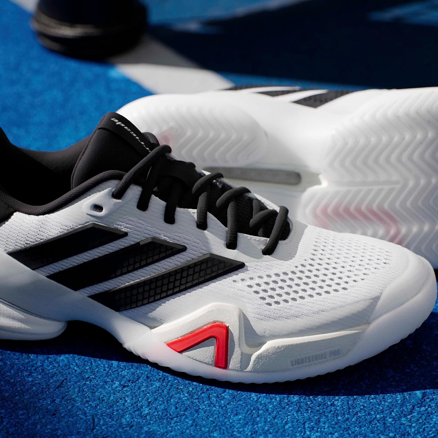 image:imageadidas Mens Barricade 14 Tennis Sneakers Shoes Black OrangeWhiteBlackLucid Red