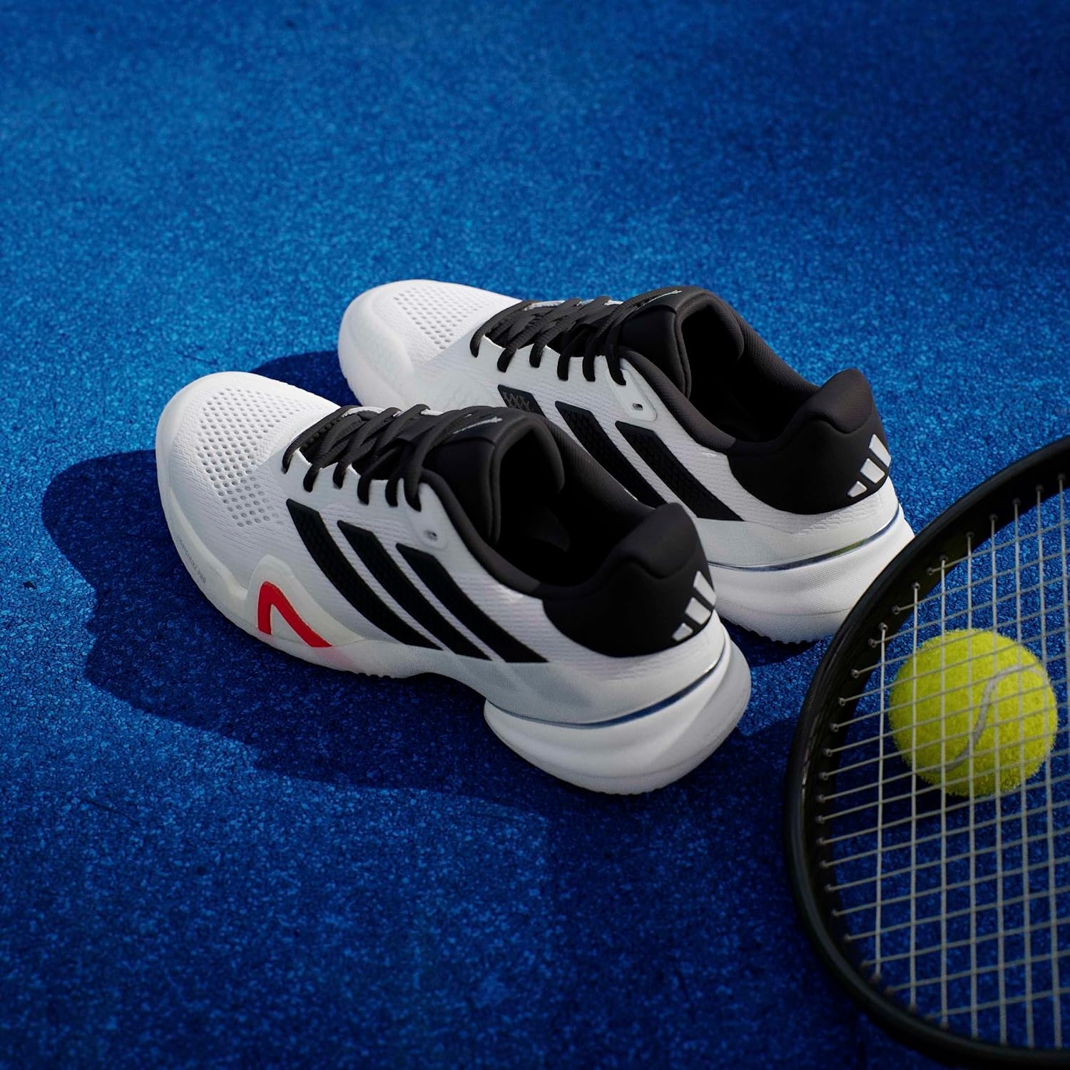 image:imageadidas Mens Barricade 14 Tennis Sneakers Shoes Black OrangeWhiteBlackLucid Red