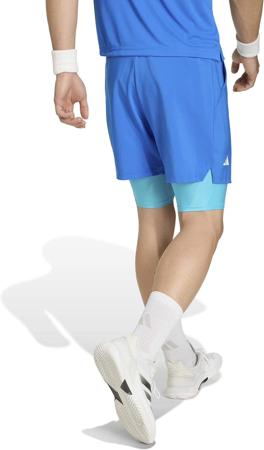image:imageadidas Mens Club Climacool 2In1 Shorts Tennis Casual Bottoms Casual WhiteGlory Blue