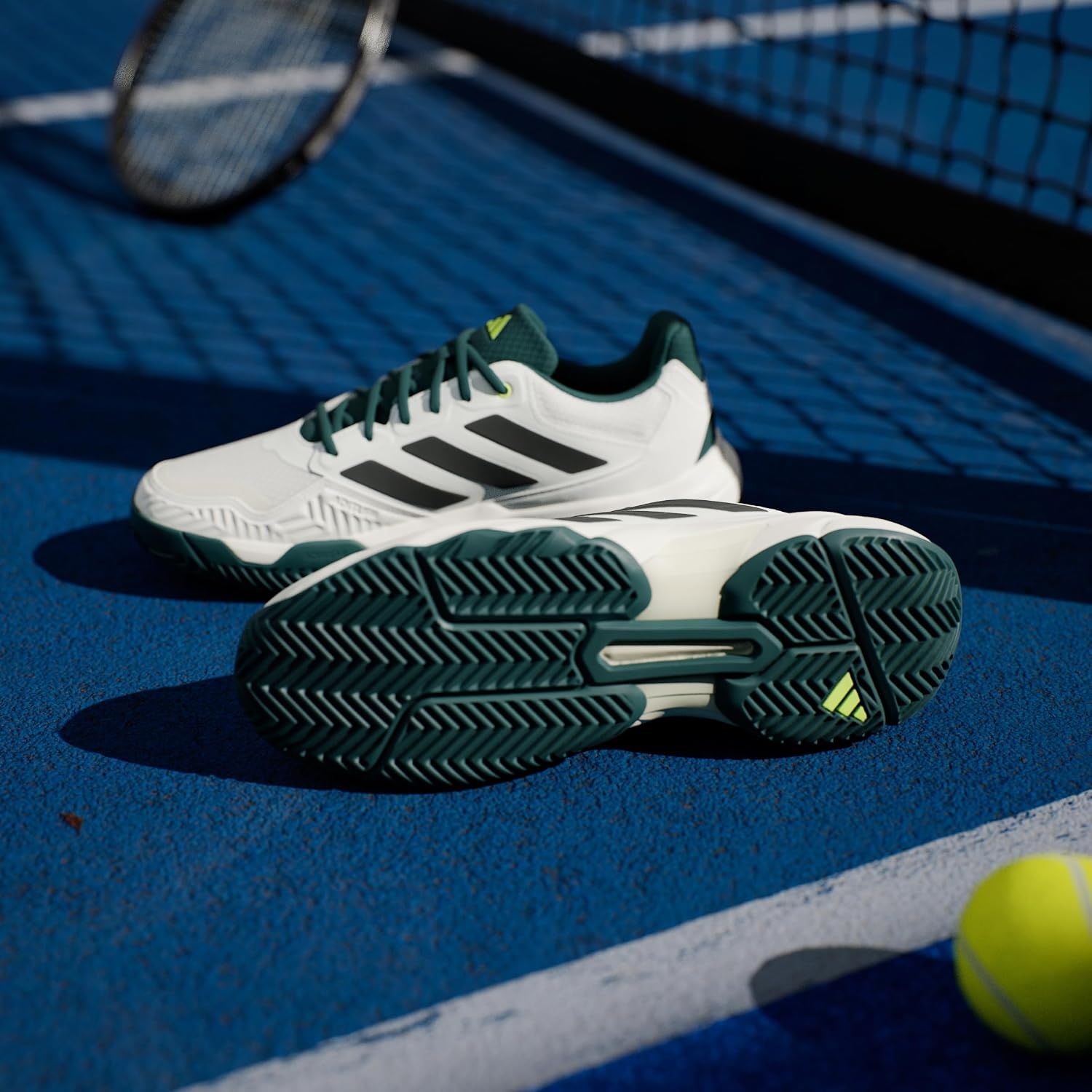 image:imageadidas Mens Courtjam Control 3 Tennis Sneakers Shoes WhiteOff WhiteSilver MetallicAurora Ivy