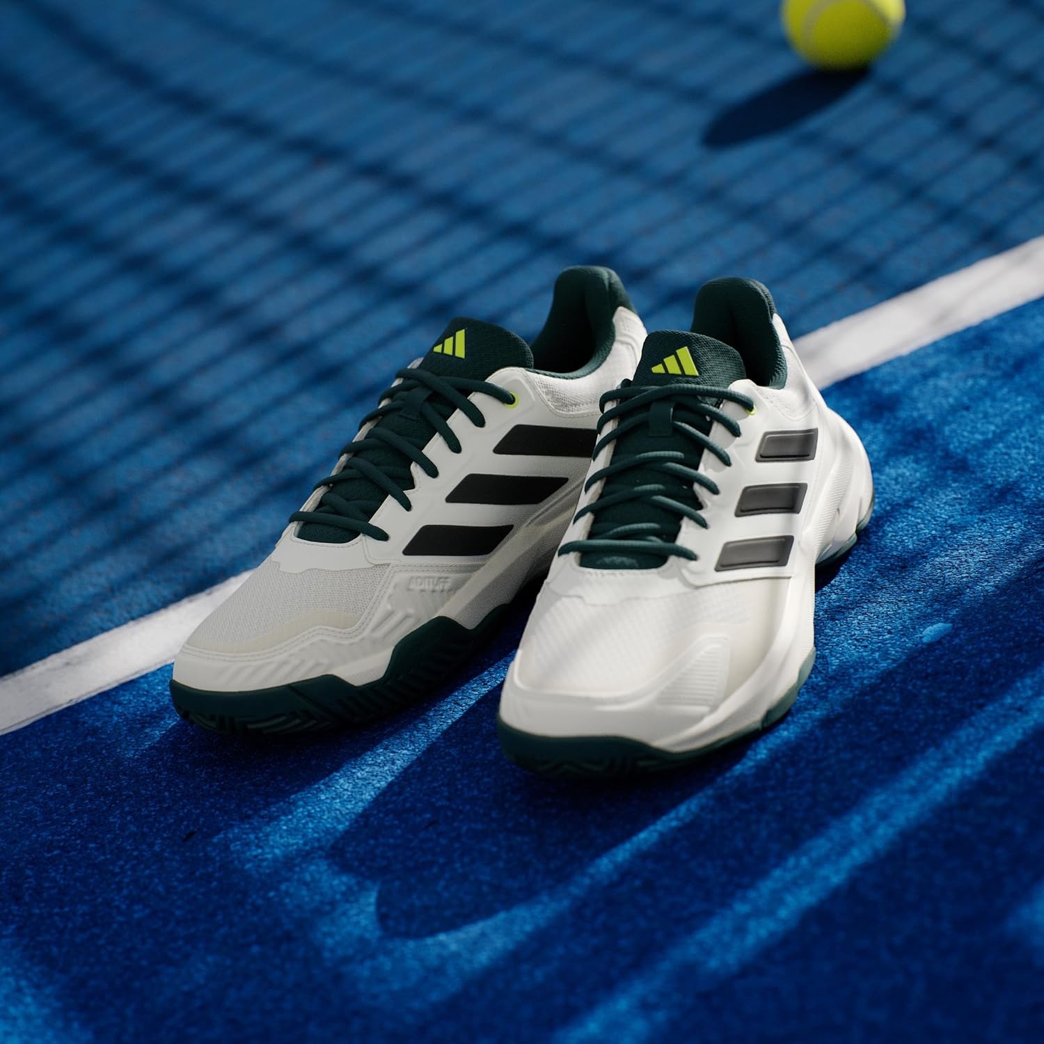 image:imageadidas Mens Courtjam Control 3 Tennis Sneakers Shoes WhiteOff WhiteSilver MetallicAurora Ivy