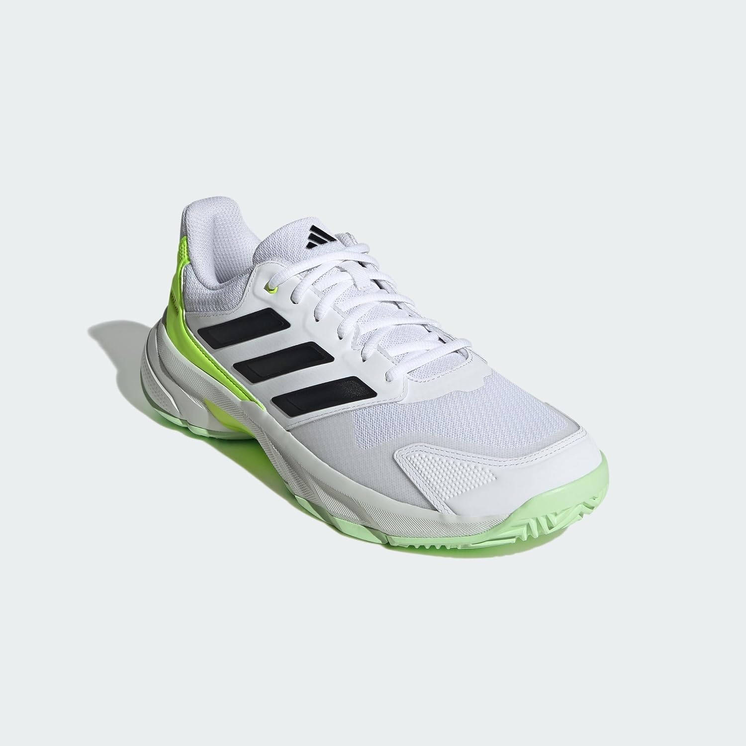 image:imageadidas Mens Courtjam Control 3 Tennis Sneakers Shoes WhiteWhiteBlackLucid Lemon