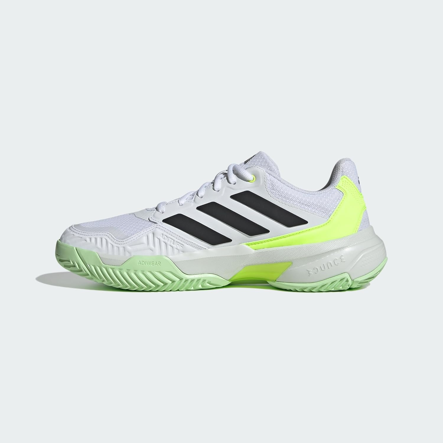 image:imageadidas Mens Courtjam Control 3 Tennis Sneakers Shoes WhiteWhiteBlackLucid Lemon