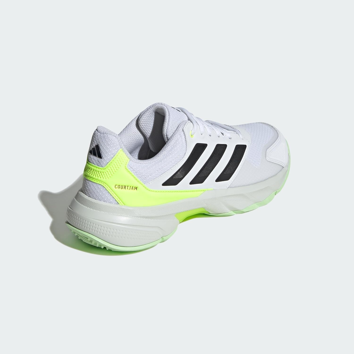image:imageadidas Mens Courtjam Control 3 Tennis Sneakers Shoes WhiteWhiteBlackLucid Lemon