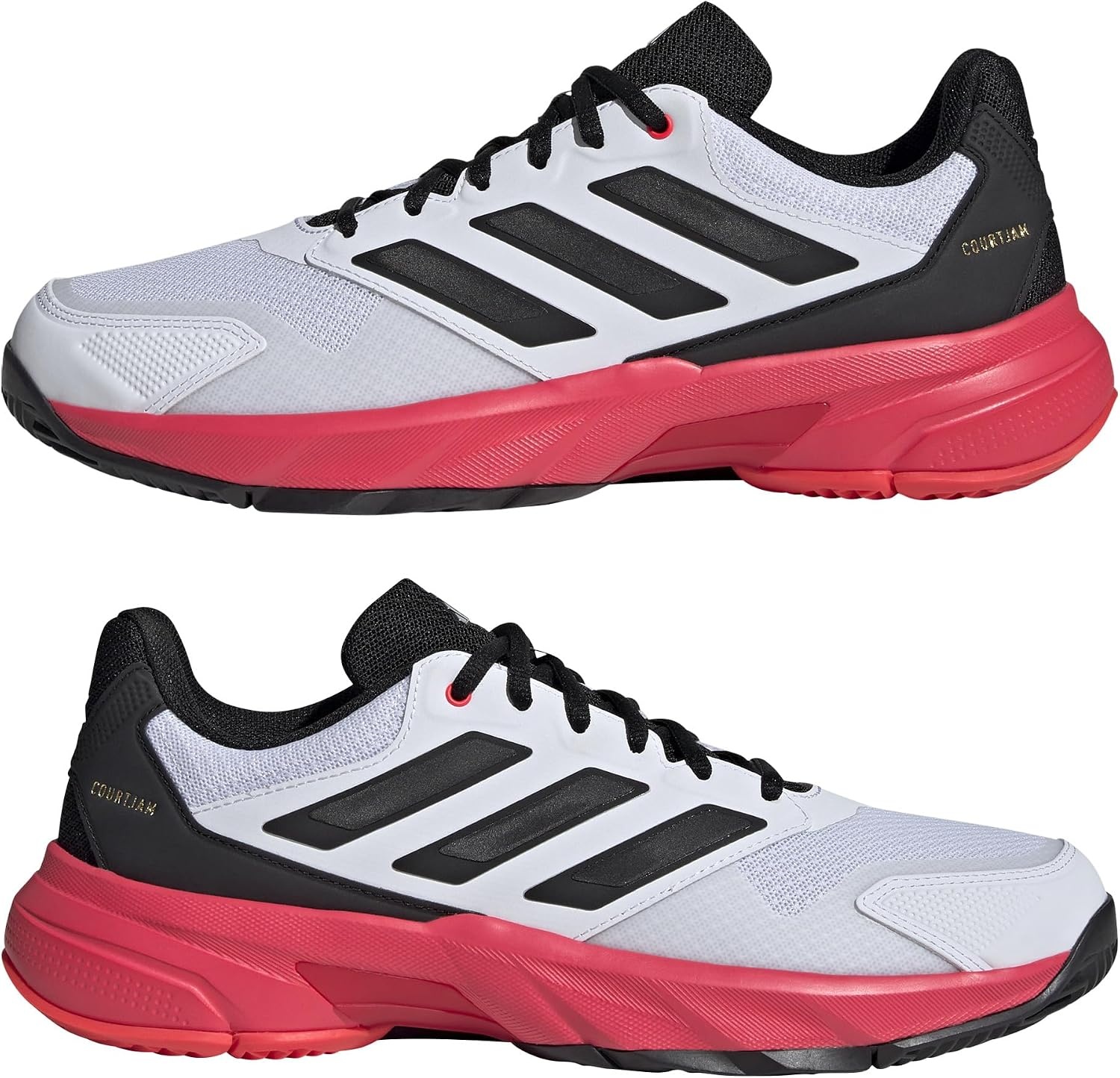 image:imageadidas Mens Courtjam Control 3 Tennis Sneakers Shoes WhiteWhiteBlackLucid Red