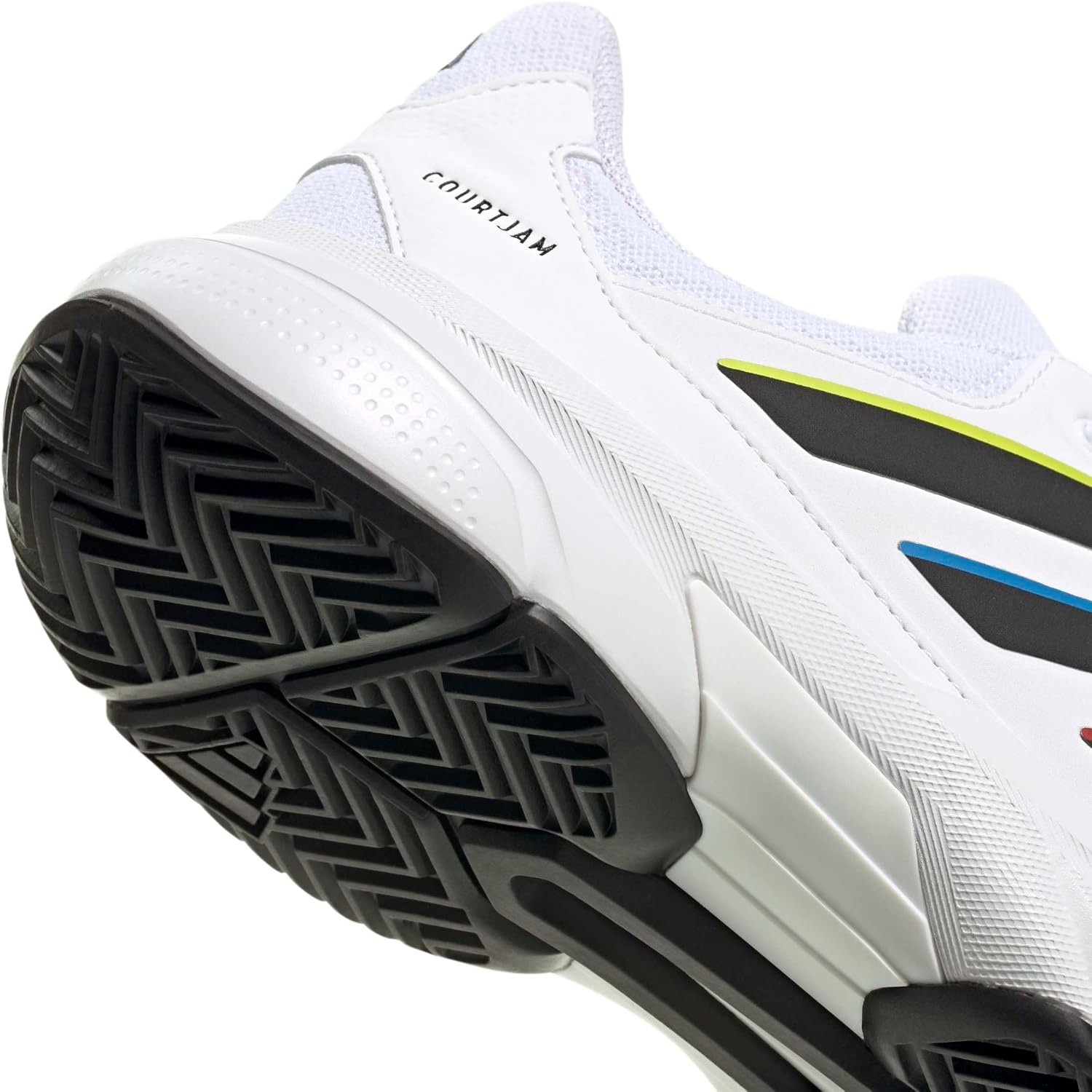 image:imageadidas Mens Courtjam Control 3 Tennis Sneakers Shoes WhiteWhiteBlackWhite