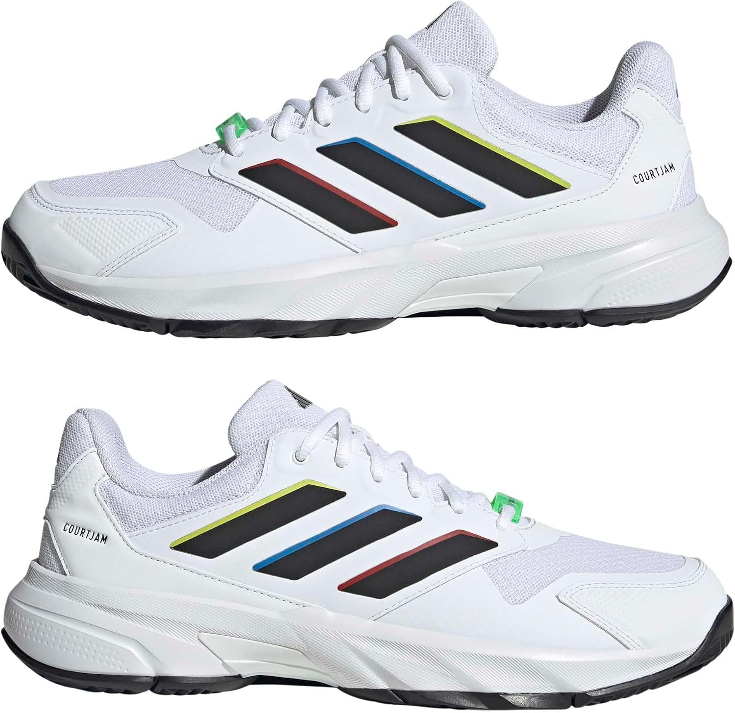 image:imageadidas Mens Courtjam Control 3 Tennis Sneakers Shoes WhiteWhiteBlackWhite