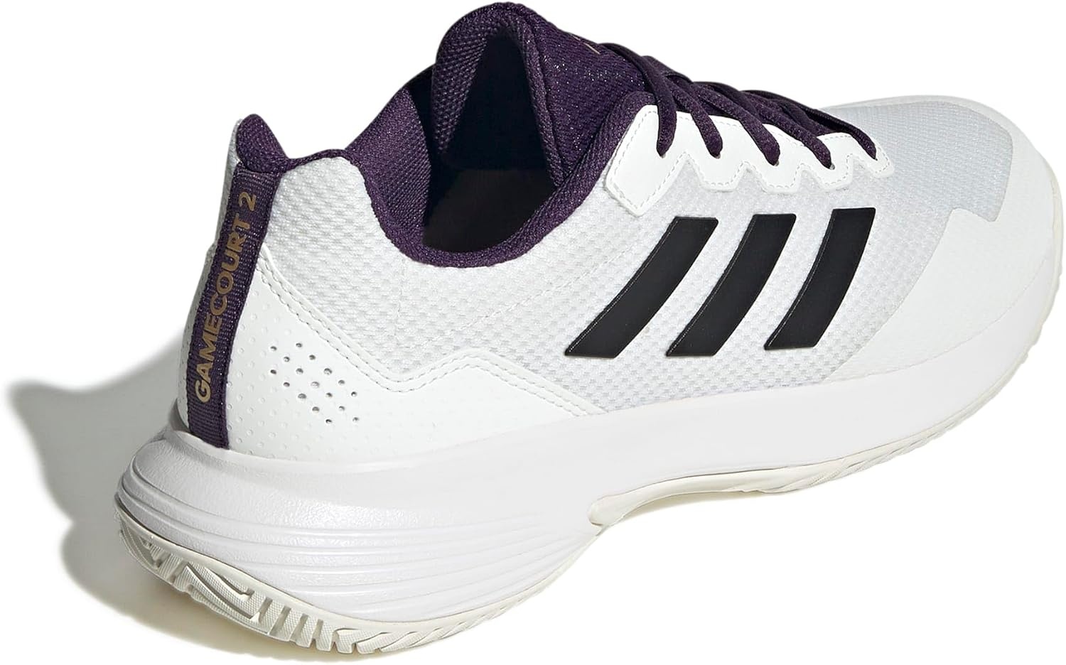 image:imageadidas Mens Gamecourt 2 Tennis ShoesWhiteBlackAurora Plum