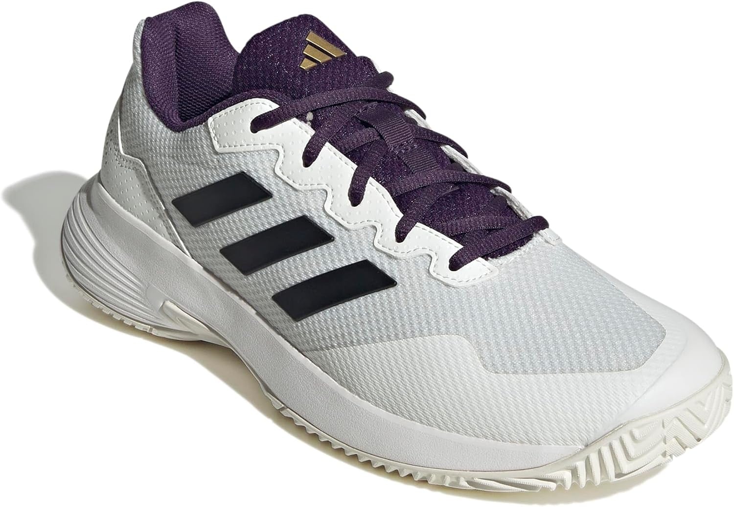 image:imageadidas Mens Gamecourt 2 Tennis ShoesWhiteBlackAurora Plum