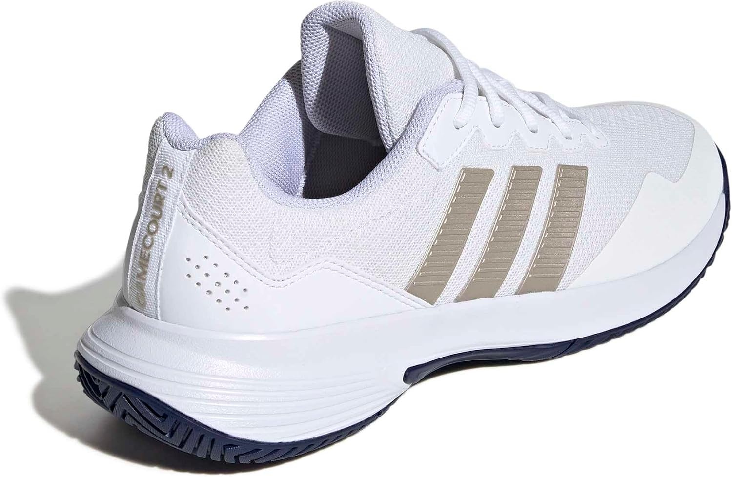 image:imageadidas Mens Gamecourt 2 Tennis ShoesWhiteCyber MetallicDark Blue
