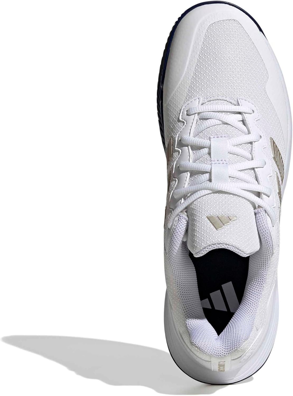 image:imageadidas Mens Gamecourt 2 Tennis ShoesWhiteCyber MetallicDark Blue