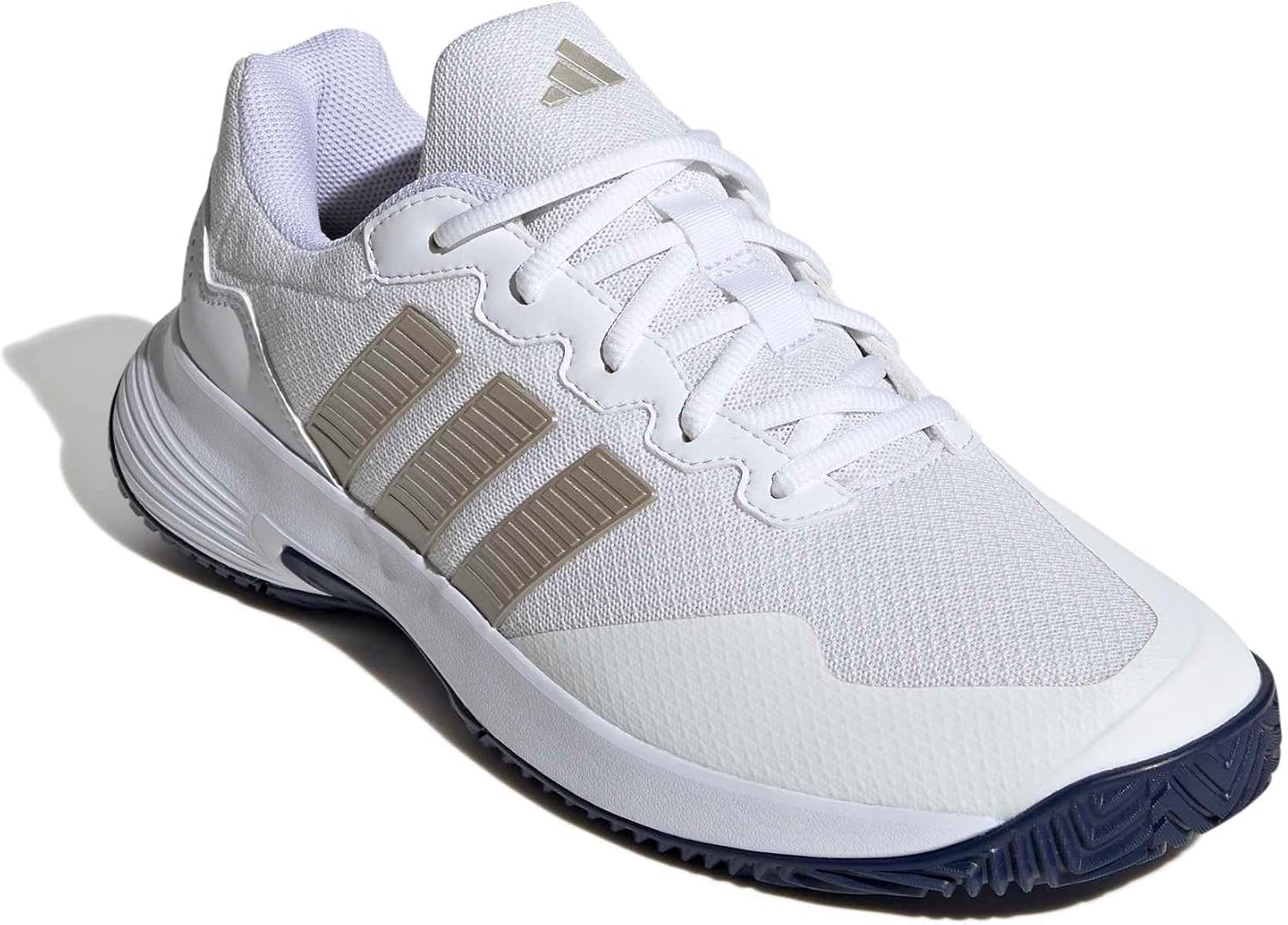 image:imageadidas Mens Gamecourt 2 Tennis ShoesWhiteCyber MetallicDark Blue
