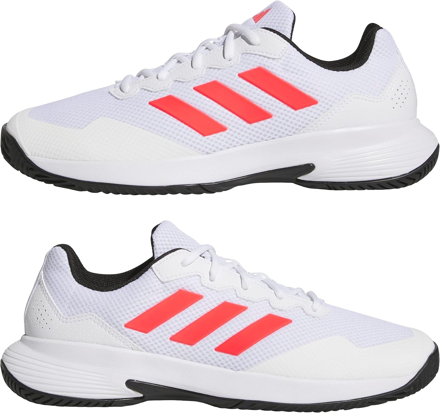 image:imageadidas Mens Gamecourt 2 Tennis ShoesWhiteLucid RedBlack
