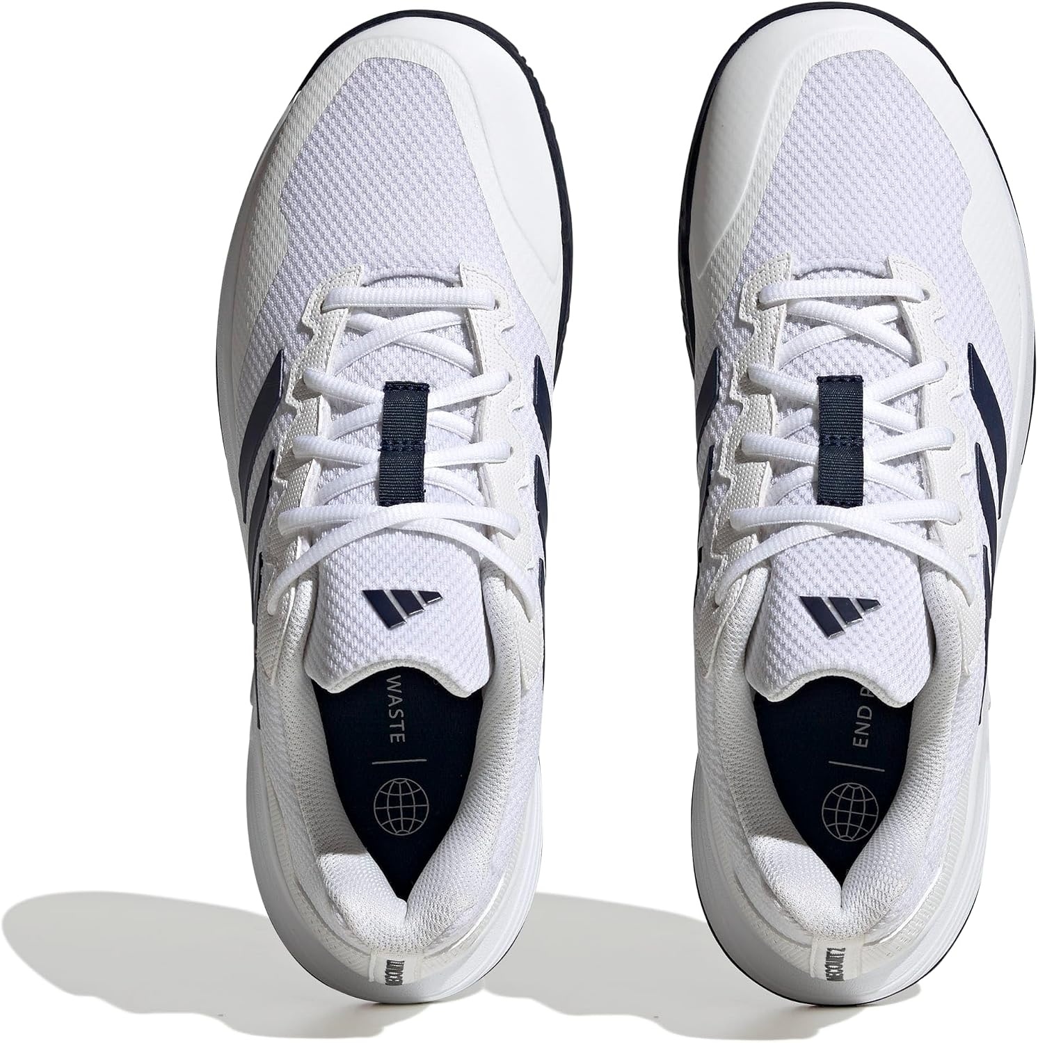 image:imageadidas Mens Gamecourt 2 Tennis ShoesWhiteTeam Navy BlueWhite