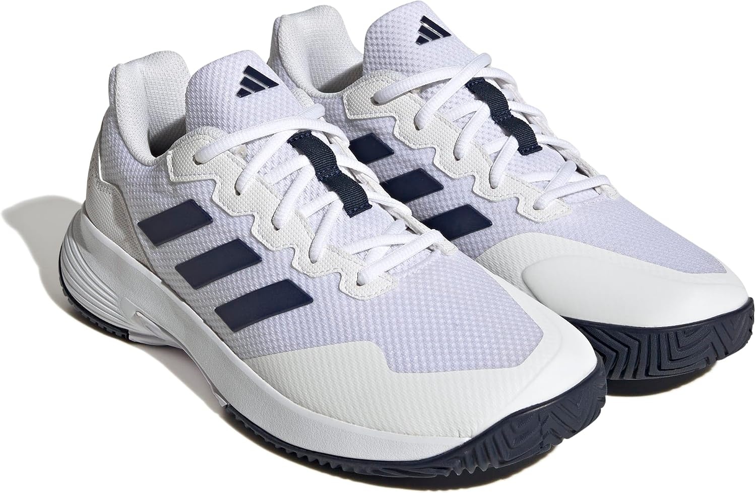 image:imageadidas Mens Gamecourt 2 Tennis ShoesWhiteTeam Navy BlueWhite