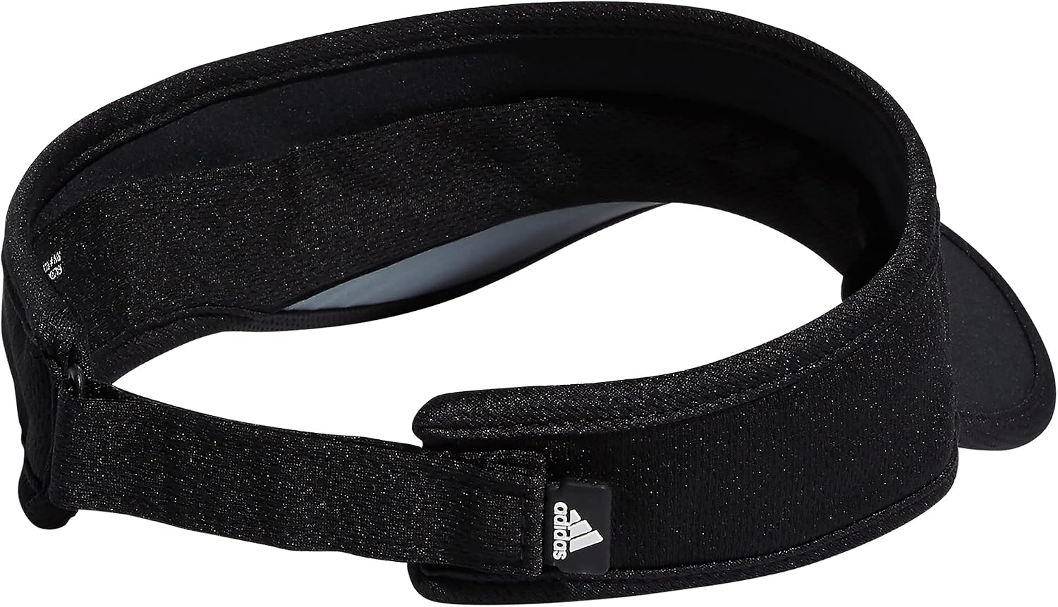 image:imageadidas Mens Superlite Visor OpenTop Design MoistureWicking Sweatband Adjustable Fit 3Stripes Side Detail DialIn Your Fit AllDay Sun ComfortBlackSilver Reflective2
