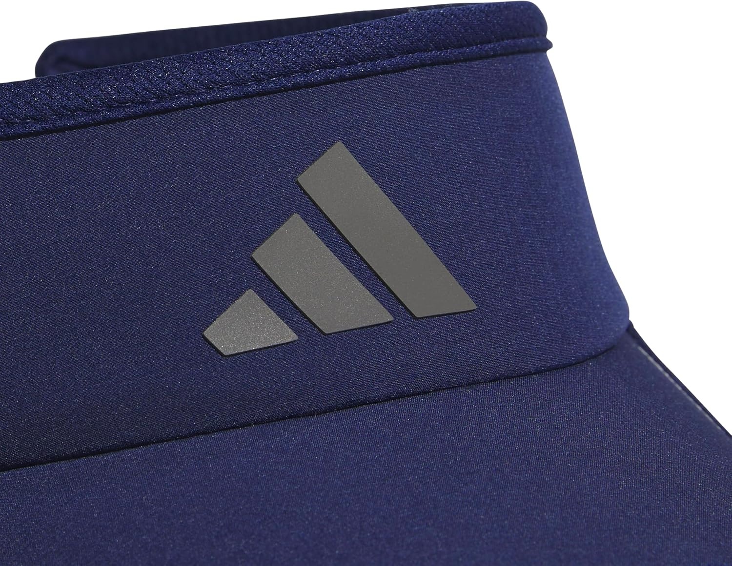 image:imageadidas Mens Superlite Visor OpenTop Design MoistureWicking Sweatband Adjustable Fit 3Stripes Side Detail DialIn Your Fit AllDay Sun ComfortDark BlueGrey Four3