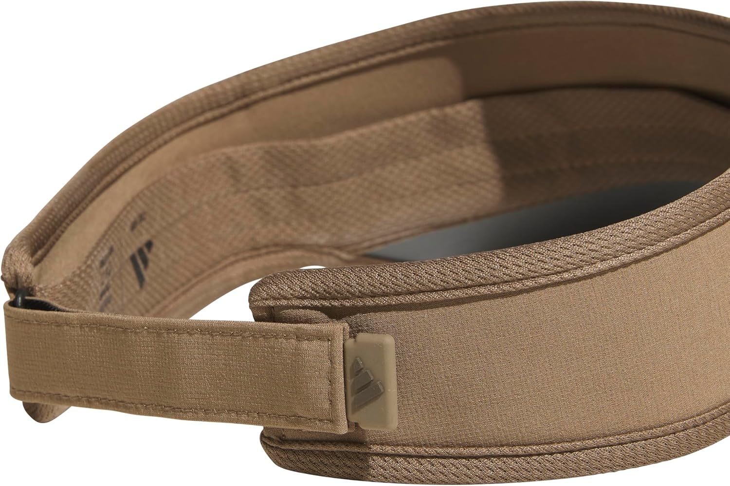 image:imageadidas Mens Superlite Visor OpenTop Design MoistureWicking Sweatband Adjustable Fit 3Stripes Side Detail DialIn Your Fit AllDay Sun ComfortKhaki SixCargo Brown3