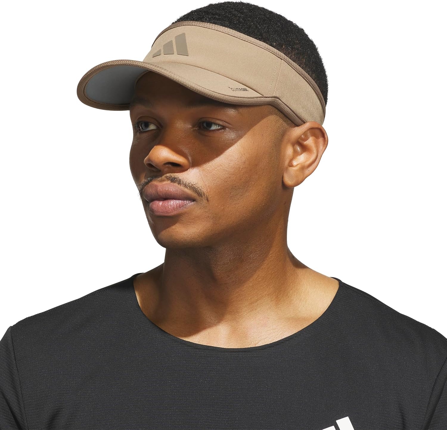 image:imageadidas Mens Superlite Visor OpenTop Design MoistureWicking Sweatband Adjustable Fit 3Stripes Side Detail DialIn Your Fit AllDay Sun ComfortKhaki SixCargo Brown3