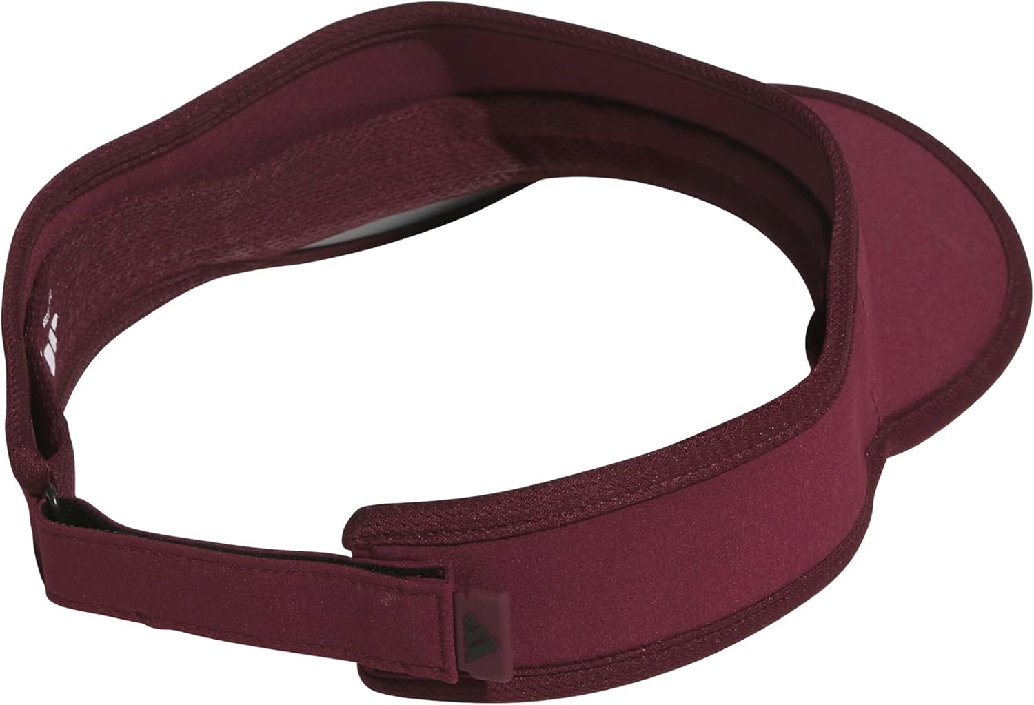 image:imageadidas Mens Superlite Visor OpenTop Design MoistureWicking Sweatband Adjustable Fit 3Stripes Side Detail DialIn Your Fit AllDay Sun ComfortMaroonBlack3