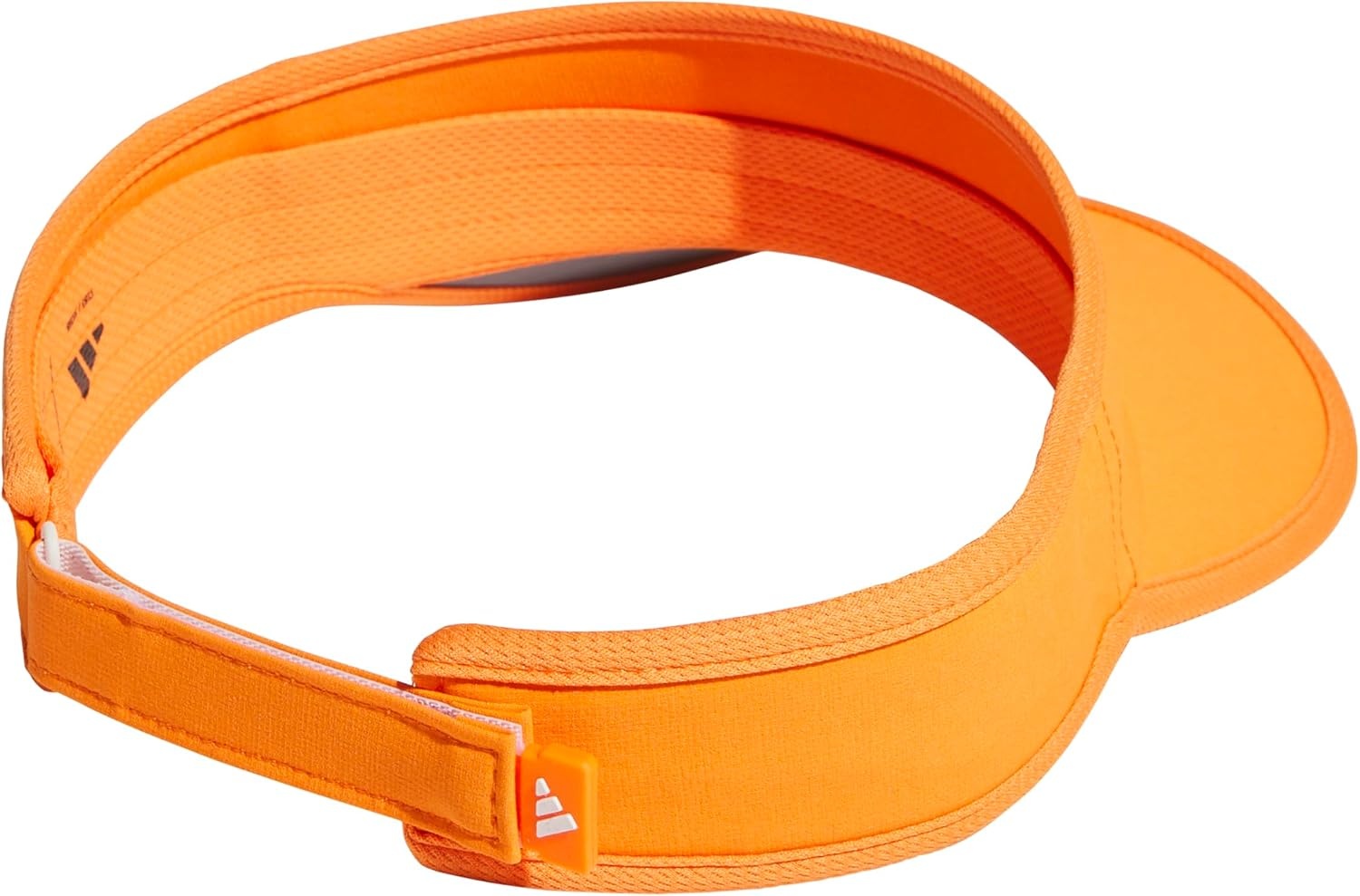 image:imageadidas Mens Superlite Visor OpenTop Design MoistureWicking Sweatband Adjustable Fit 3Stripes Side Detail DialIn Your Fit AllDay Sun ComfortPure OrangeSilver MetallicWhite3