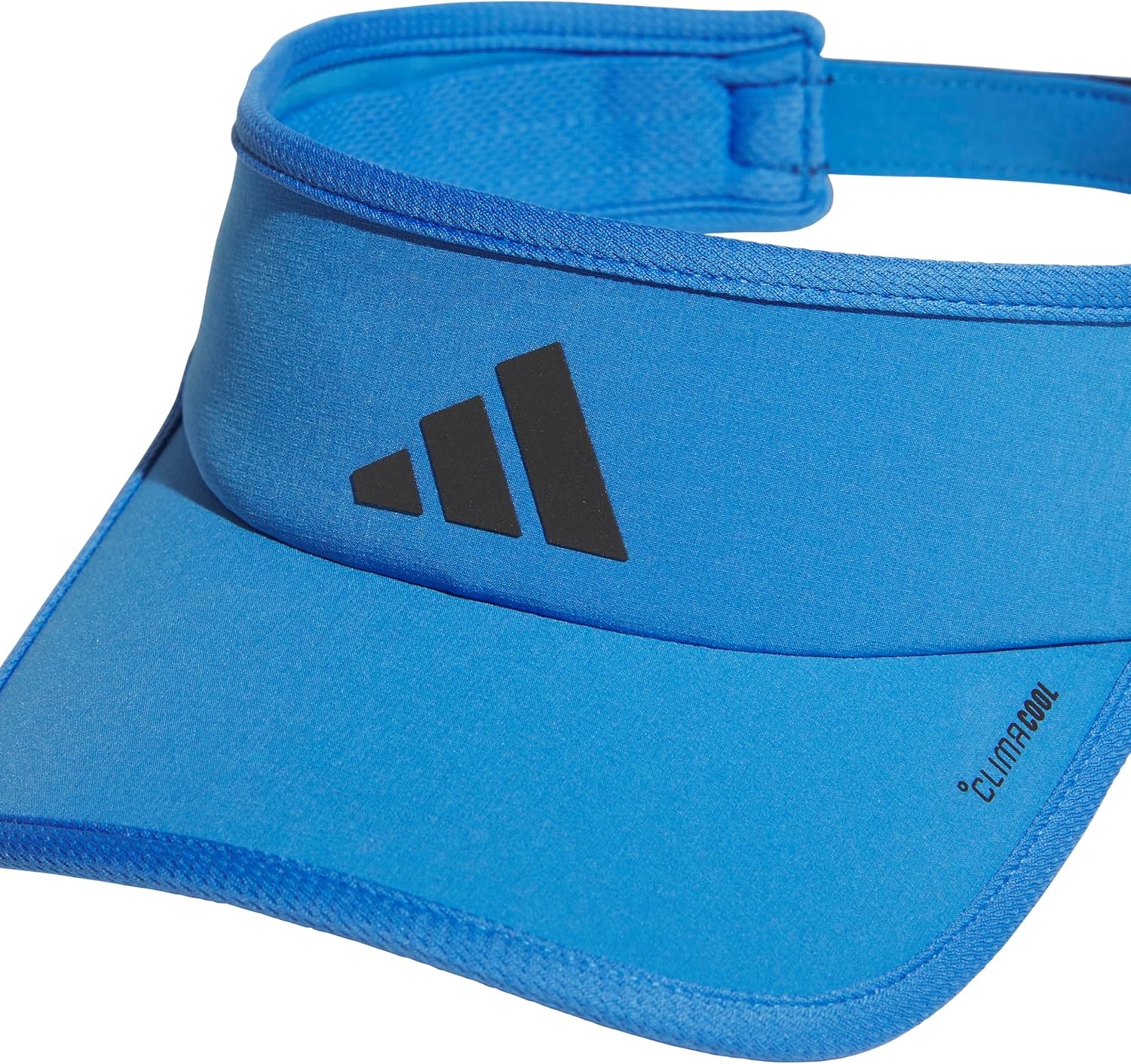 image:imageadidas Mens Superlite Visor OpenTop Design MoistureWicking Sweatband Adjustable Fit 3Stripes Side Detail DialIn Your Fit AllDay Sun ComfortRay BlueBlack3
