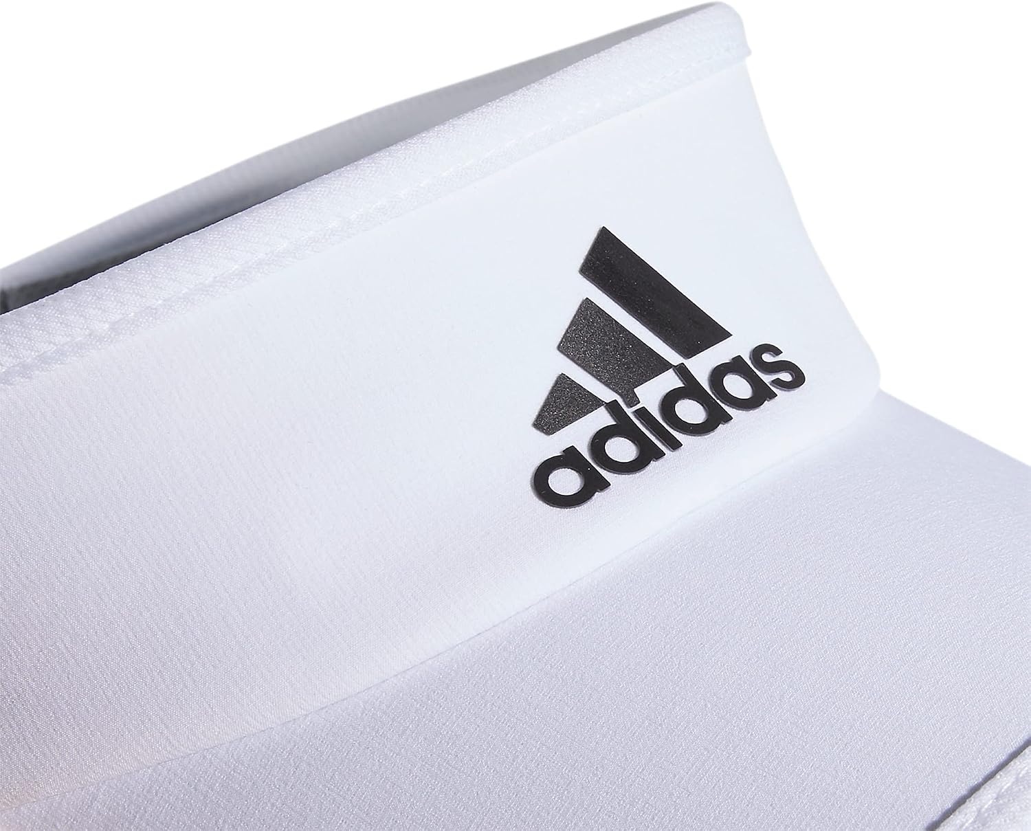 image:imageadidas Mens Superlite Visor OpenTop Design MoistureWicking Sweatband Adjustable Fit 3Stripes Side Detail DialIn Your Fit AllDay Sun ComfortWhiteBlack Reflective2