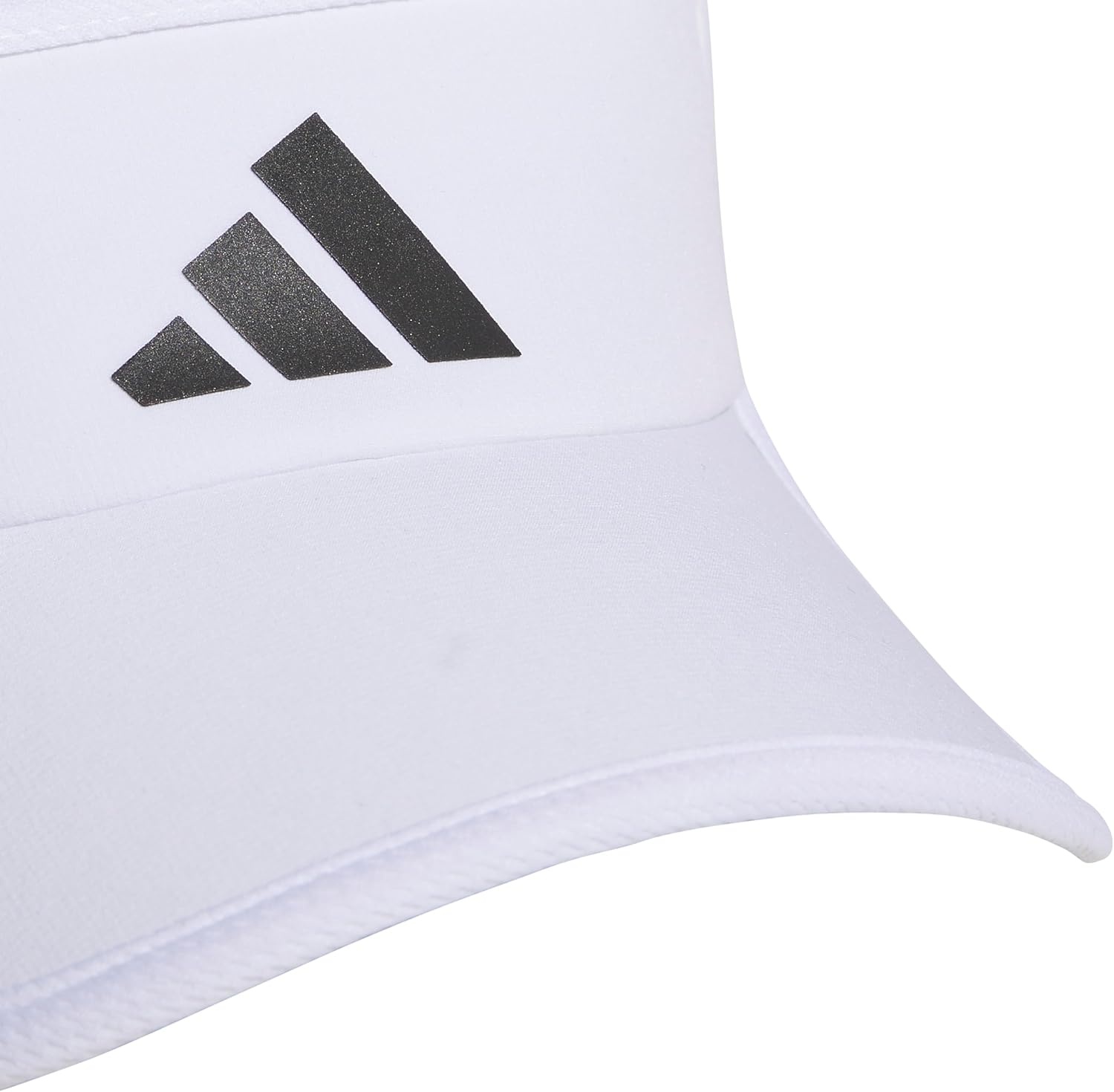 image:imageadidas Mens Superlite Visor OpenTop Design MoistureWicking Sweatband Adjustable Fit 3Stripes Side Detail DialIn Your Fit AllDay Sun ComfortWhiteBlack3
