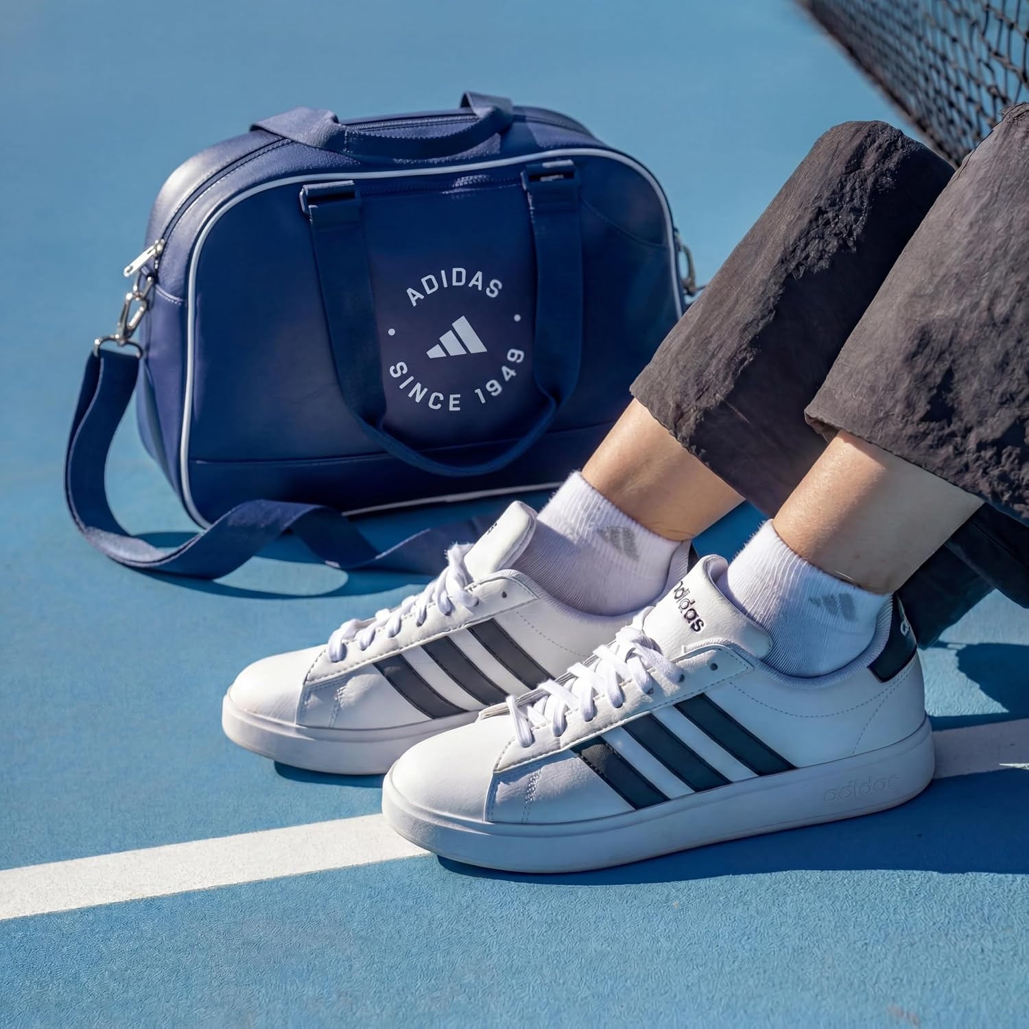 image:imageadidas Pickleball Tote Bag Roomy Interior Holds Your Paddle Internal Ball Pocket Hangs On The Fence Holds Your Hydration Everyday amp Court ReadyDark BlueWhite