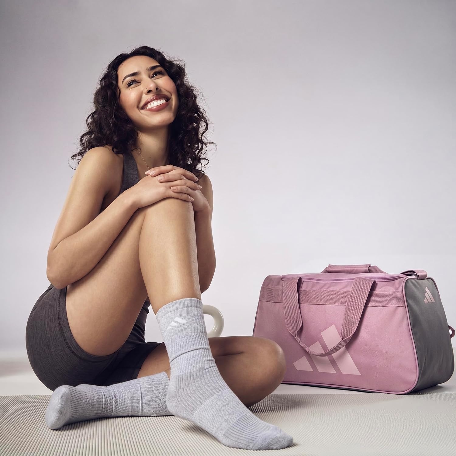 image:imageadidas Power Gym Bag Lightweight Small Duffel Blush PinkWhiteHalo Silver Grey OSFAMagic Mauve PurpleGrey Four