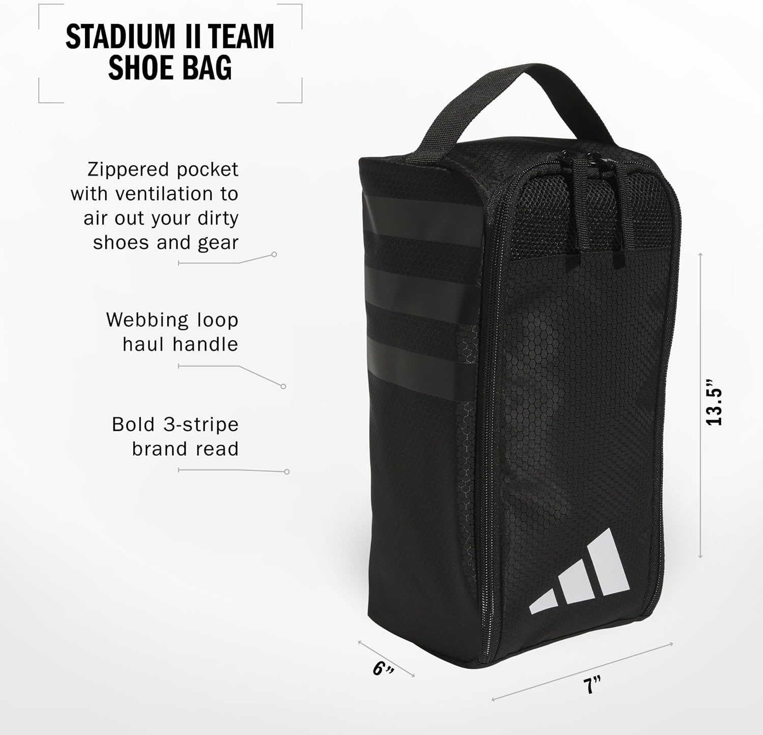 image:imageadidas Stadium 2 Team Shoe BagBlackWhite2