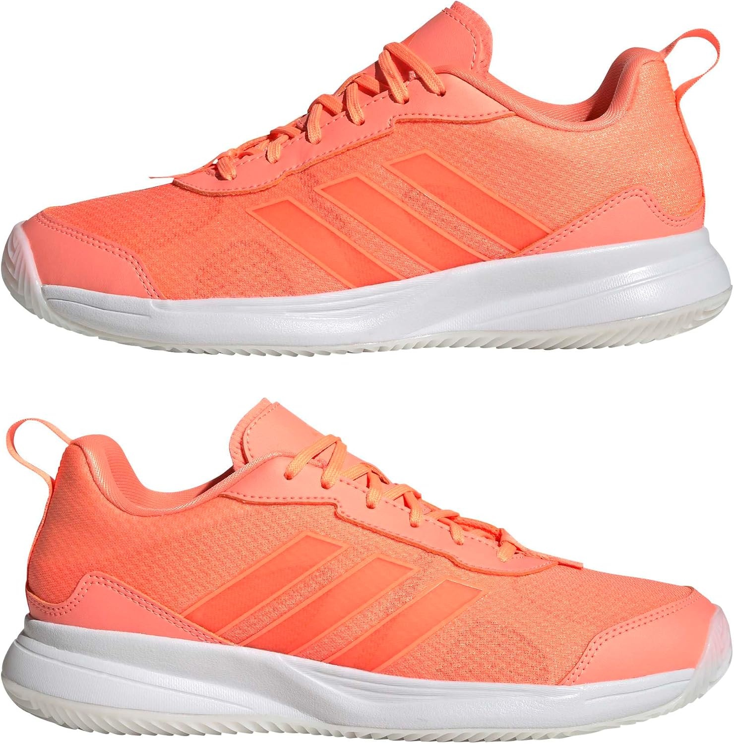 image:imageadidas Womens Avaflash Low Tennis Sneakers Shoes WhiteBeam OrangeBeam OrangeWhite