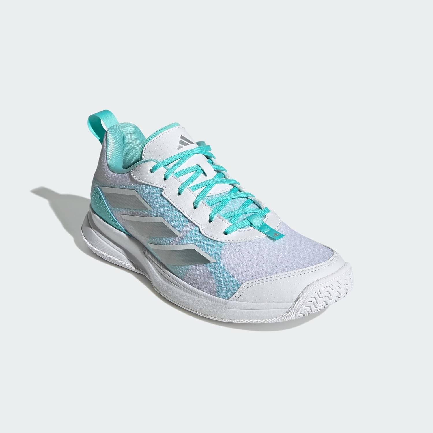 image:imageadidas Womens Avaflash Low Tennis Sneakers Shoes WhiteWhiteSilver MetallicFlash Aqua