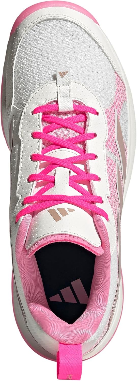 image:imageadidas Womens Avaflash Low Tennis Sneakers Shoes WhiteWhiteSilver MetallicLucid Pink