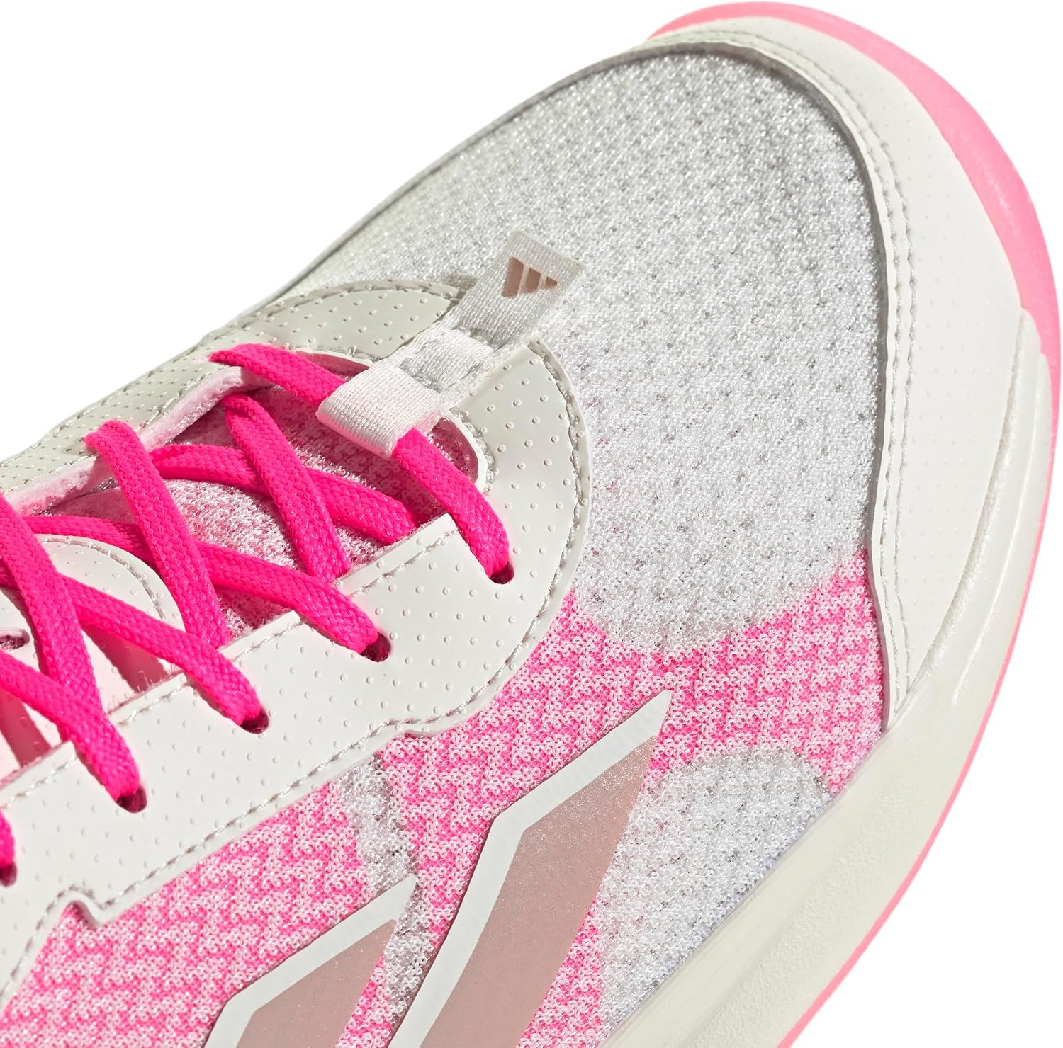 image:imageadidas Womens Avaflash Low Tennis Sneakers Shoes WhiteWhiteSilver MetallicLucid Pink