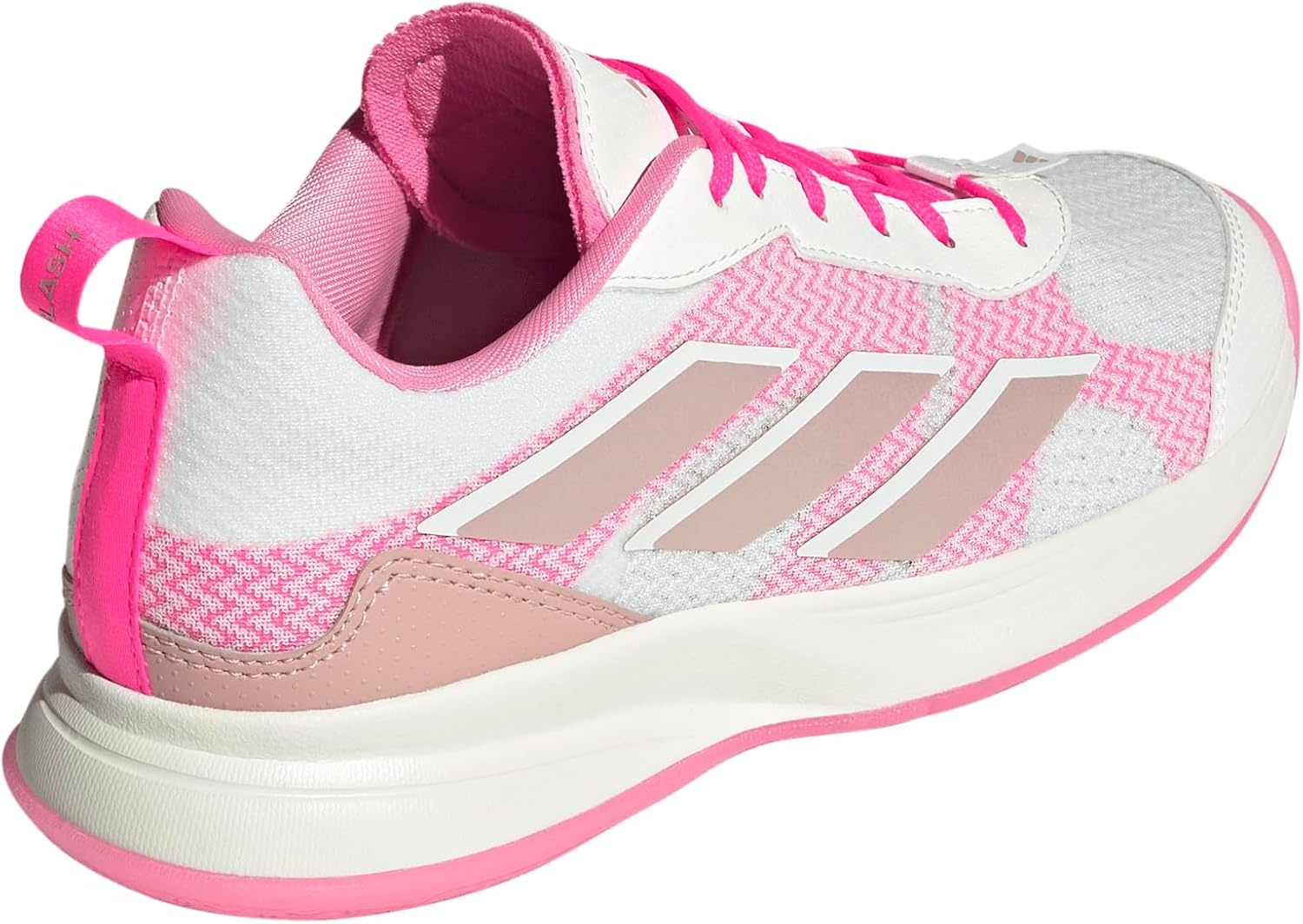 image:imageadidas Womens Avaflash Low Tennis Sneakers Shoes WhiteWhiteSilver MetallicLucid Pink