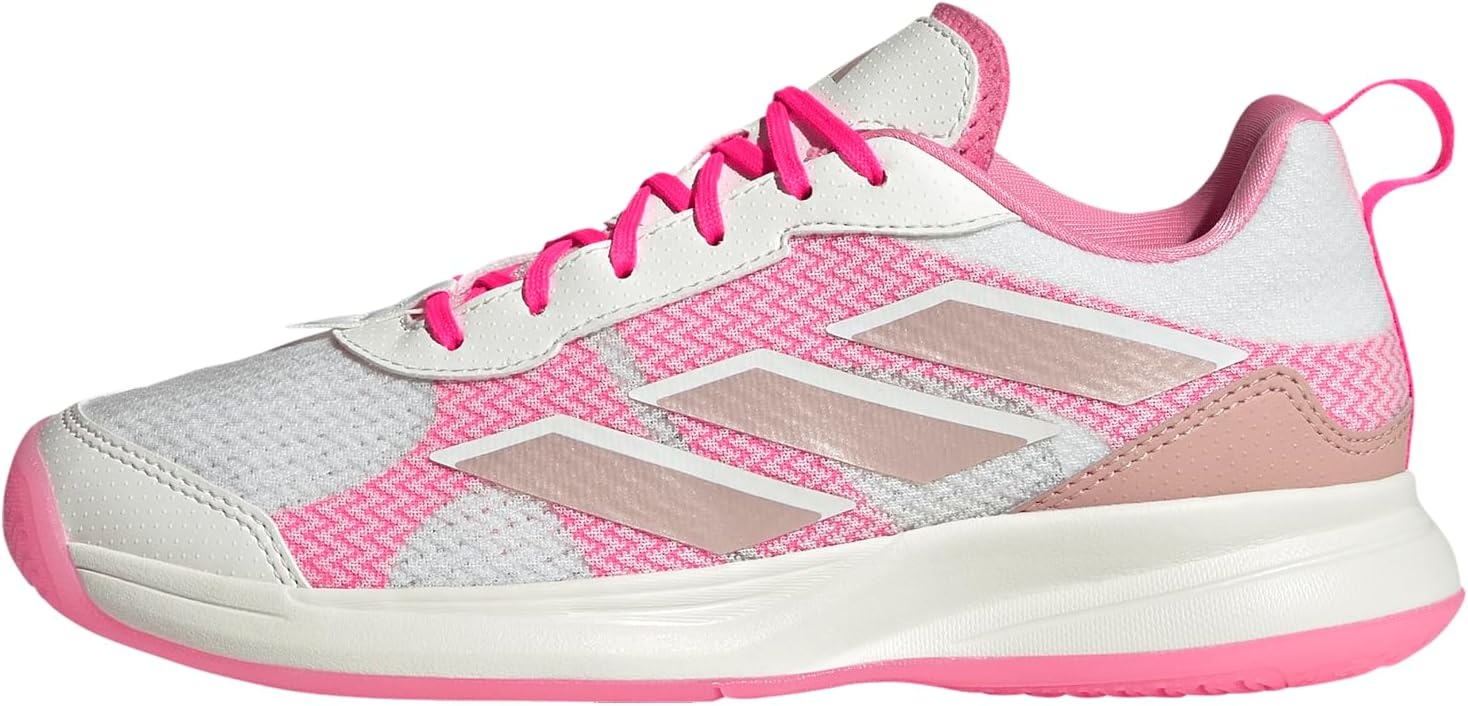 image:imageadidas Womens Avaflash Low Tennis Sneakers Shoes WhiteWhiteSilver MetallicLucid Pink