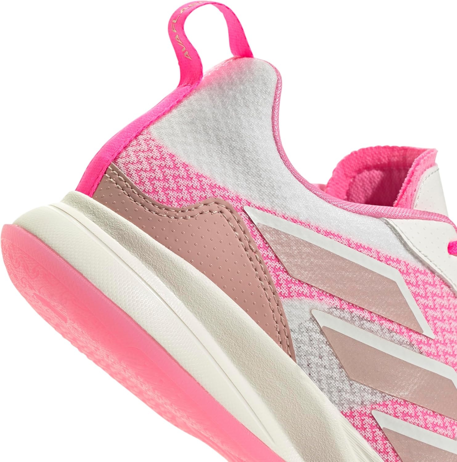 image:imageadidas Womens Avaflash Low Tennis Sneakers Shoes WhiteWhiteSilver MetallicLucid Pink