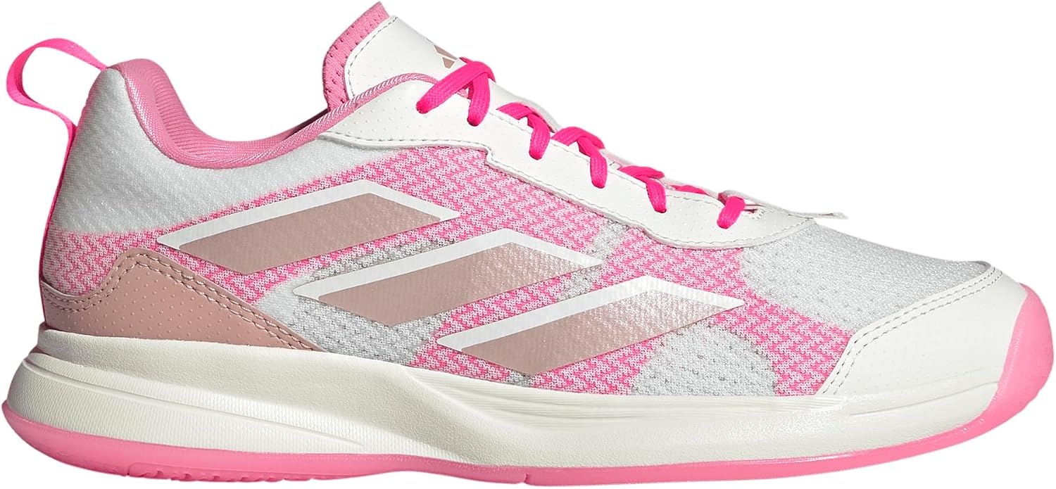 image:imageadidas Womens Avaflash Low Tennis Sneakers Shoes WhiteWhiteSilver MetallicLucid Pink