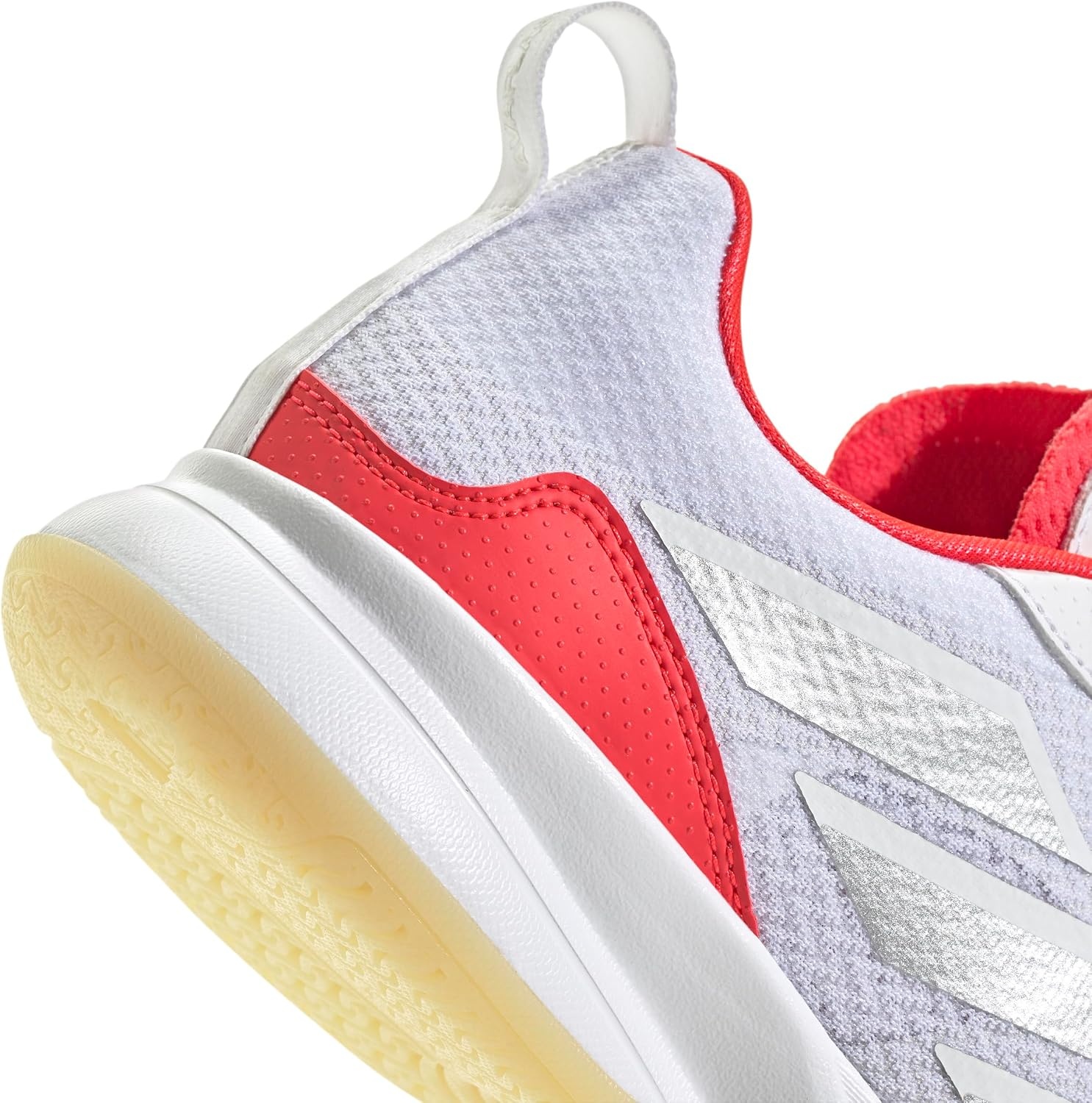 image:imageadidas Womens Avaflash Low Tennis Sneakers Shoes WhiteWhiteSilver MetallicLucid Red