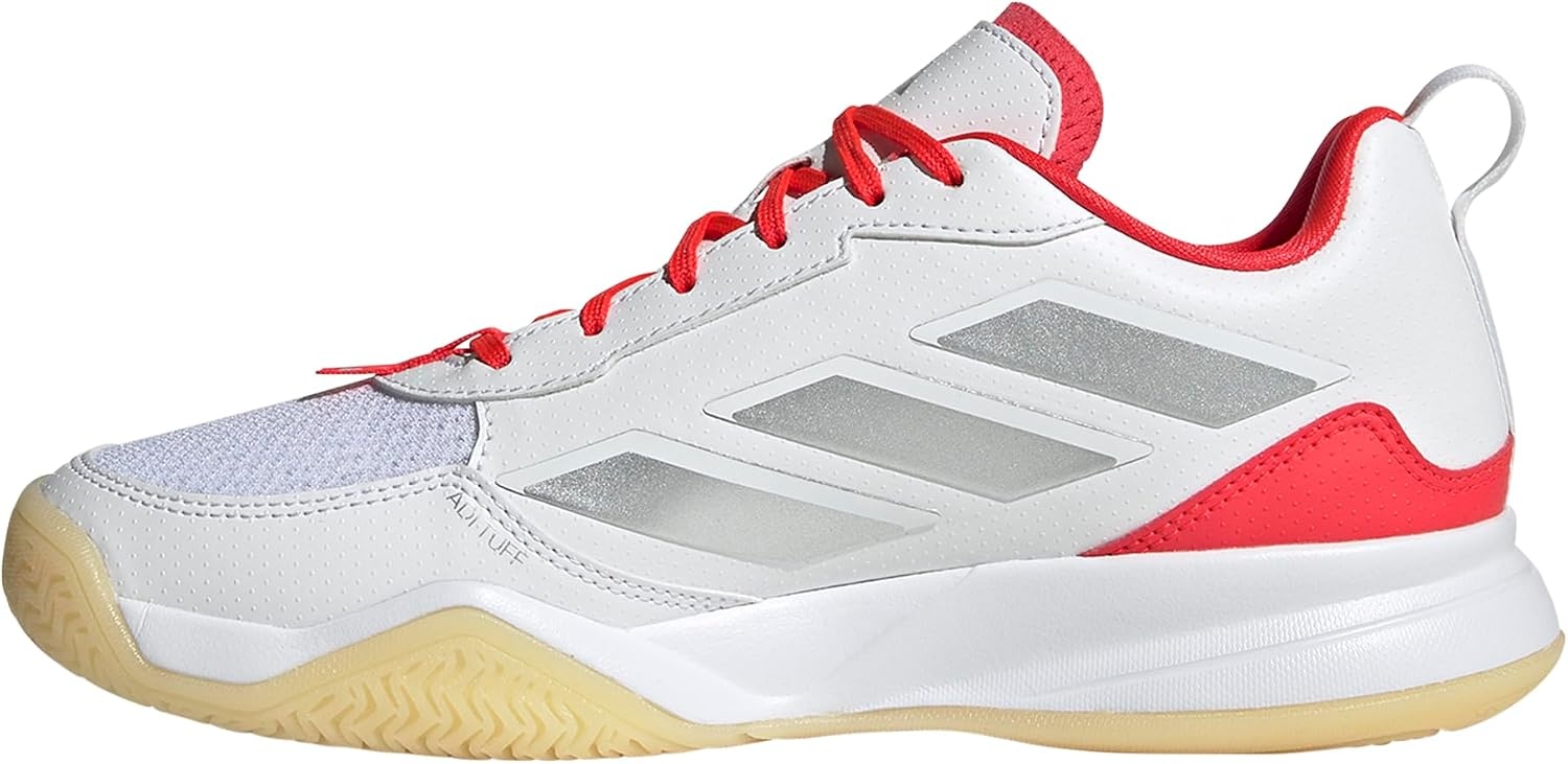 image:imageadidas Womens Avaflash Low Tennis Sneakers Shoes WhiteWhiteSilver MetallicLucid Red