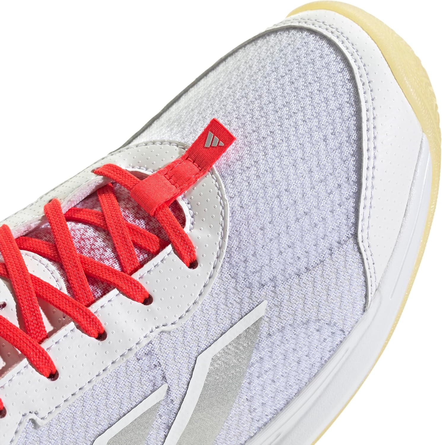 image:imageadidas Womens Avaflash Low Tennis Sneakers Shoes WhiteWhiteSilver MetallicLucid Red
